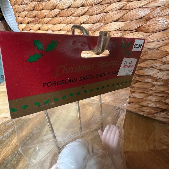 Porcelain Santa Doll Head and Hands: NIB - Picture 3 of 5